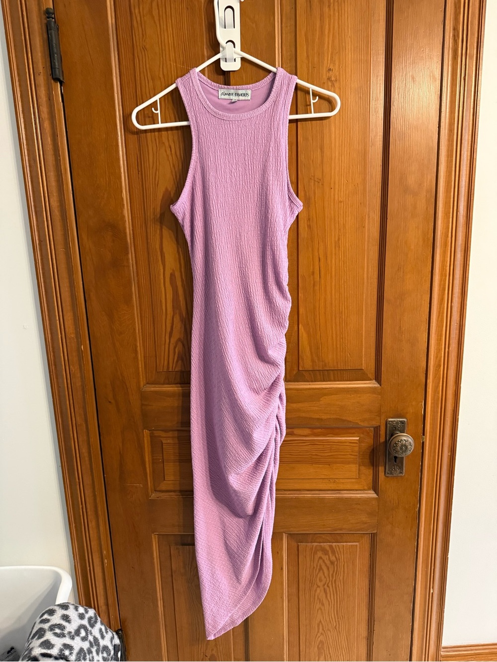 Almost Famous pink/purpleish Ruched Sleeveless midi Dress